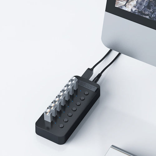 Orico CT2U3-13AB 13x USB-A 3.0 Hub with Switches - Black