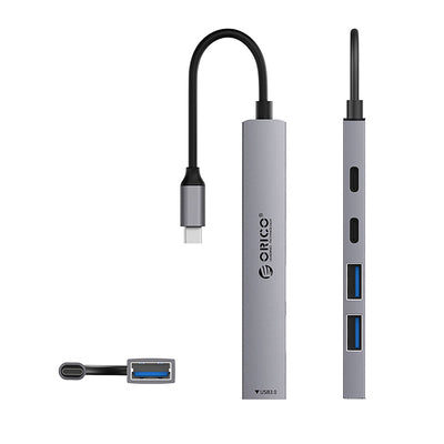 Orico YSB4-U2 USB-A/USB-C Hub Docking Station 2x USB-A 2.0 + 1x USB-A 3.0 + 1x USB-C 2.0 + 1x USB-C - Gray