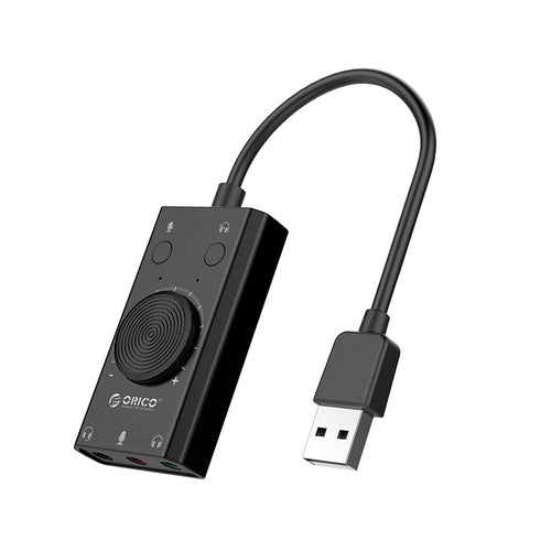 Orico SC2 External Multifunction Sound Card with USB-A - Black