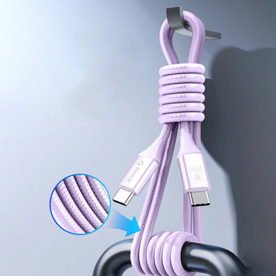 Kabel Orico CDX 100W 5A Power Delivery USB-C - USB-C 1m - fioletowy