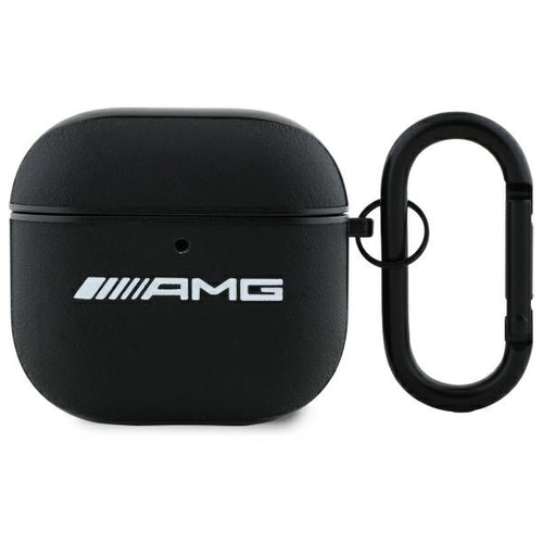 AMG Leather White Logo Case for AirPods 4 - Black / White — Mercedes