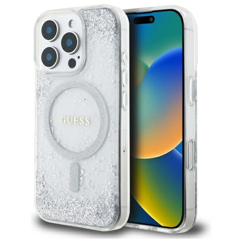 Guess Resin Gradient Glitter MagSafe case for iPhone 16 Pro - silver