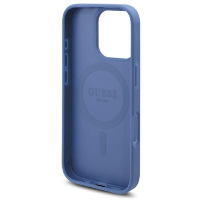 Guess 4G Flowers Print MagSafe case for iPhone 16 Pro Max - blue
