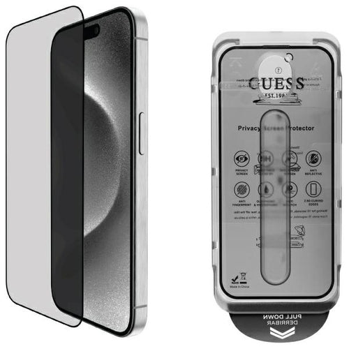 Guess Screen Protector Privacy 2.5D Outline tempered glass for iPhone 16 Pro