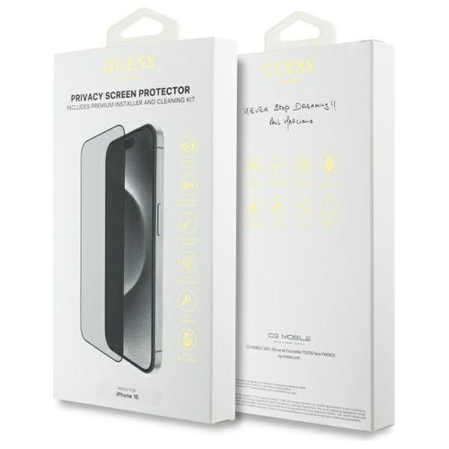 Guess Screen Protector Privacy 2.5D Outline tempered glass for iPhone 16