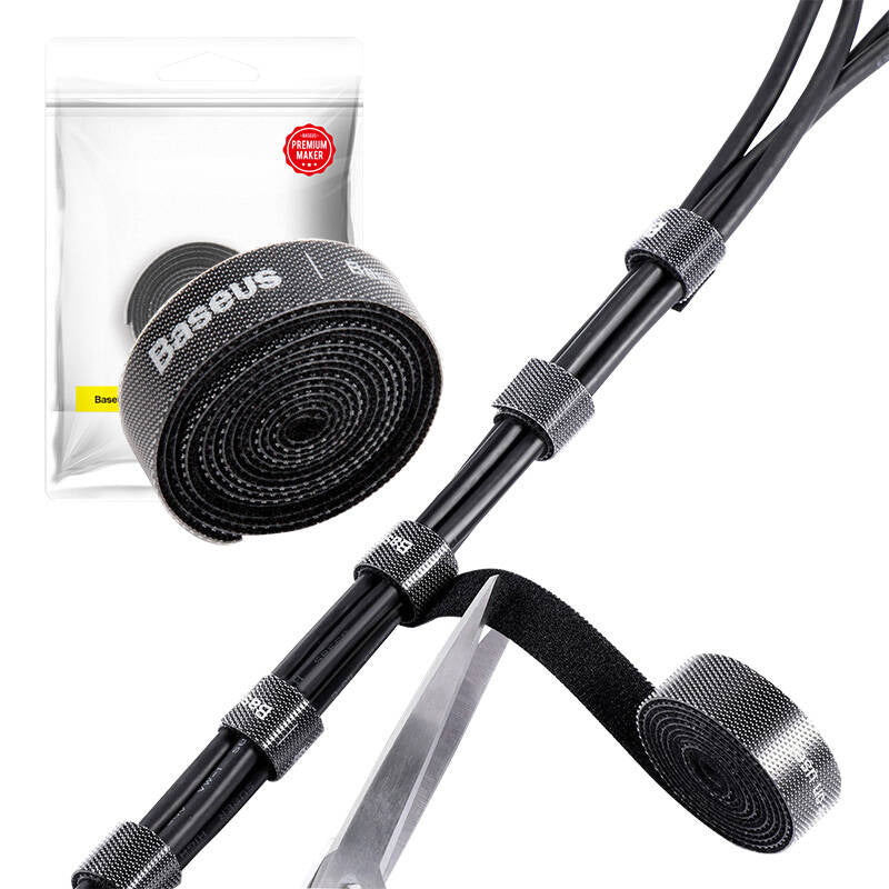 Baseus Colourful Circle Velcro Straps 1m Black - Product Image 5