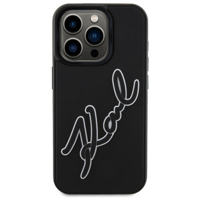 Karl Lagerfeld 3D Rubber Signature Case for iPhone 15 Pro - Black