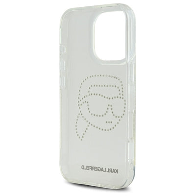 Etui Karl Lagerfeld IML Rhinestones Karl Head na iPhone 16 Pro - przezroczyste