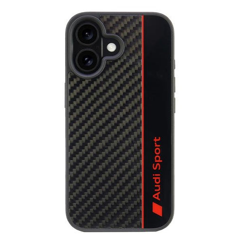 Audi Carbon Fiber Stripe Case for iPhone 16 6.1&quot; - Black