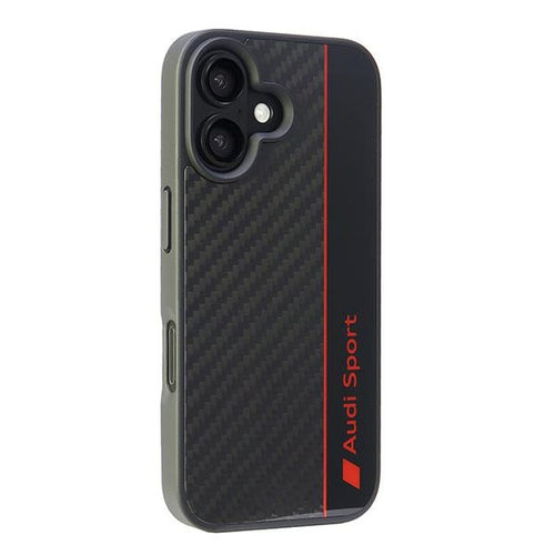 Audi Carbon Fiber Stripe Case for iPhone 16 6.1&quot; - Black
