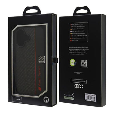 Audi Carbon Fiber Stripe Case for iPhone 16 6.1&quot; - Black