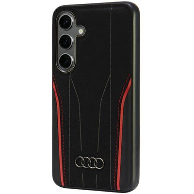 Audi Genuine Leather MagSafe S24 S921 black-red hardcase AU-TPUPCS24-R8/D3-RD