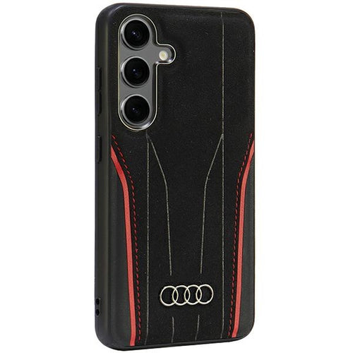 Audi Genuine Leather MagSafe S24 S921 black-red hardcase AU-TPUPCS24-R8/D3-RD
