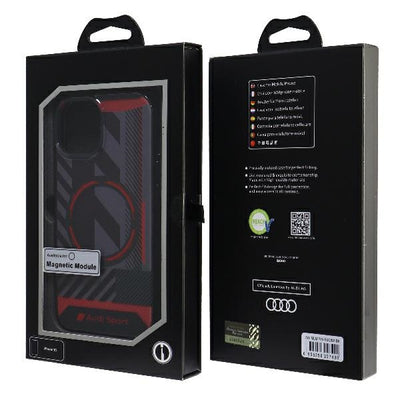 Audi IML Sport MagSafe Case iPhone 15 / 14 / 13 6.1&quot; black/black hardcase AU-IMLMIP15-RSQ/D2-BK