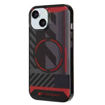 Audi IML Sport MagSafe Case iPhone 15 / 14 Plus Plus 6.7&quot; black/black hardcase AU-IMLMIP15M-RSQ/D2-BK