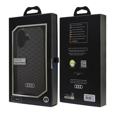 Audi IML Stitching Pattern MagSafe iPhone 16 6.1&quot; black/black hardcase AU-IMLMIP16-Q5/D3-BK