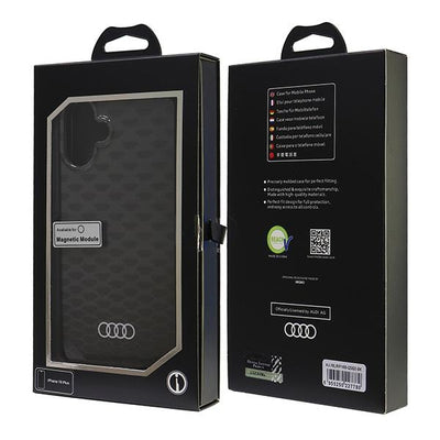 Audi IML Stitching Pattern MagSafe iPhone 16 Plus 6.7&quot; black/black hardcase AU-IMLMIP16M-Q5/D3-BK