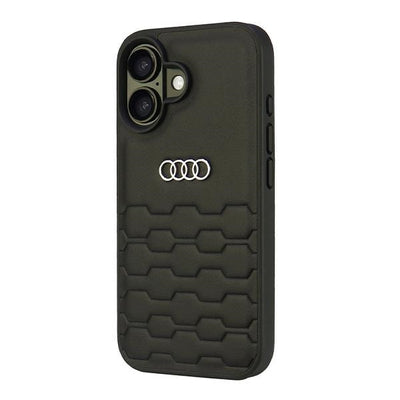 Audi Synthetic Leather iPhone 16 6.1&quot; black/black hardcase AU-TPUPCIP16-GT/D2-BK