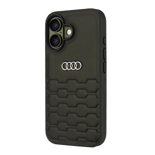Audi Synthetic Leather iPhone 16 6.1&quot; black/black hardcase AU-TPUPCIP16-GT/D2-BK