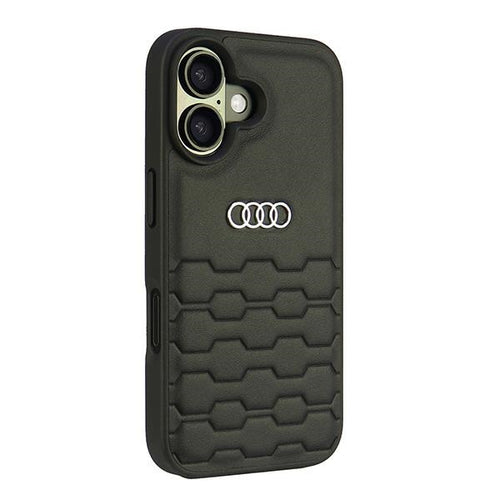 Audi Synthetic Leather iPhone 16 6.1&quot; black/black hardcase AU-TPUPCIP16-GT/D2-BK