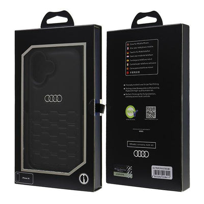Audi Synthetic Leather iPhone 16 6.1&quot; black/black hardcase AU-TPUPCIP16-GT/D2-BK