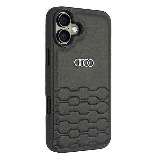 Audi Synthetic Leather iPhone 16 Plus 6.7&quot; black/black hardcase AU-TPUPCIP16M-GT/D2-BK