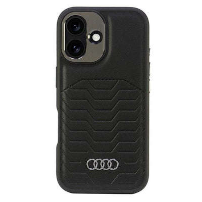 Audi Synthetic Leather MagSafe iPhone 16 6.1&quot; black/black hardcase AU-TPUPCMIP16-GT/D3-BK