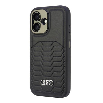 Audi Synthetic Leather MagSafe iPhone 16 6.1&quot; black/black hardcase AU-TPUPCMIP16-GT/D3-BK