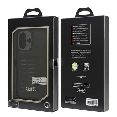 Audi Synthetic Leather MagSafe iPhone 16 6.1&quot; black/black hardcase AU-TPUPCMIP16-GT/D3-BK