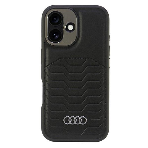 Audi Synthetic Leather MagSafe iPhone 16 Plus 6.7&quot; black/black hardcase AU-TPUPCMIP16M-GT/D3-BK