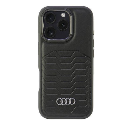 Audi Synthetic Leather MagSafe iPhone 16 Pro 6.3&quot; black/black hardcase AU-TPUPCMIP16P-GT/D3-BK
