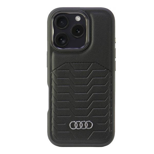Audi Synthetic Leather MagSafe iPhone 16 Pro 6.3&quot; black/black hardcase AU-TPUPCMIP16P-GT/D3-BK