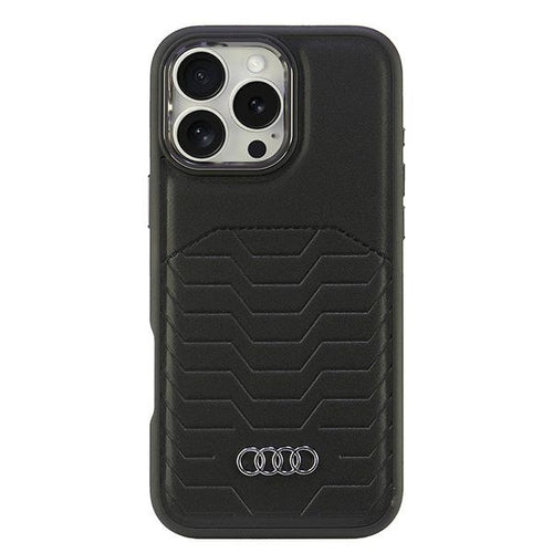 Audi Synthetic Leather MagSafe iPhone 16 Pro Max 6.9&quot; black/black hardcase AU-TPUPCMIP16PM-GT/D3-BK