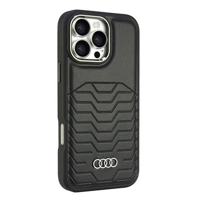 Audi Synthetic Leather MagSafe iPhone 16 Pro Max 6.9&quot; black/black hardcase AU-TPUPCMIP16PM-GT/D3-BK