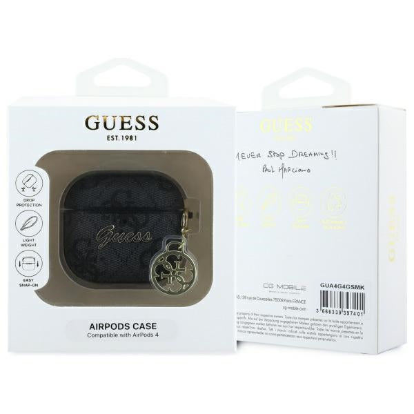 Guess GUA4G4GSMK AirPods 4 cover black/black 4G Charm Collection