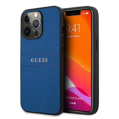 Guess Saffiano Strap Case for iPhone 13 Pro Max 6.7" - Blue