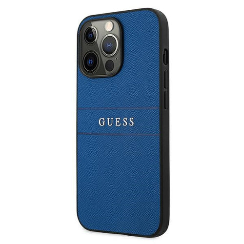 Guess Saffiano Strap Case for iPhone 13 Pro Max 6.7" - Blue