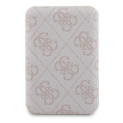 Guess Powerbank inductive 15W GUPB5FP4EMGP 5000mAh pink/pink 4G Leather Metal Logo MagSafe