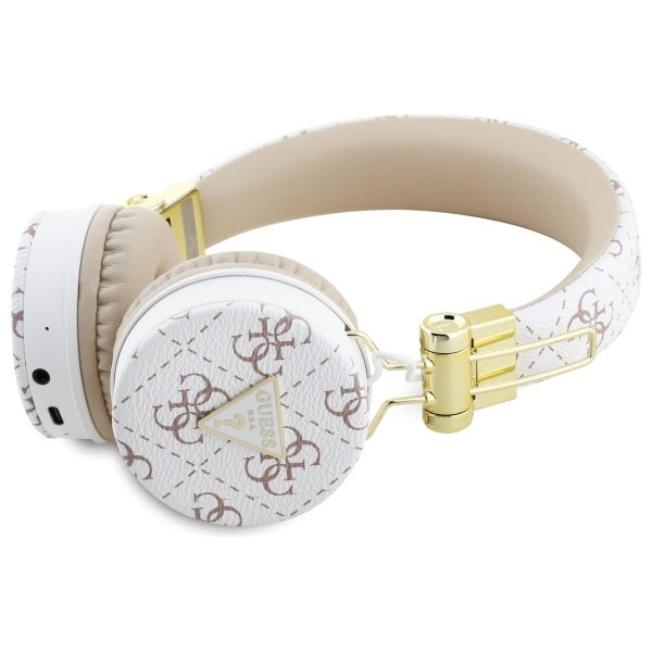 Guess Bluetooth ENC GUBH70E4PTMH on-ear headphones white 4G Triangle Round Shape
