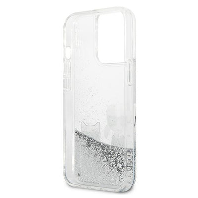 Karl Lagerfeld Liquid Glitter Karl&amp;Choupette case for iPhone 13 Pro / 13 6.1" - silver