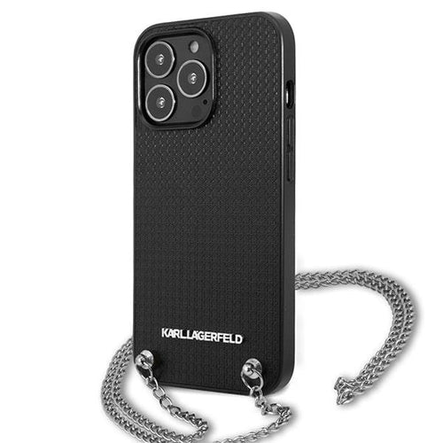 Karl Lagerfeld Monogram Plaque Case for iPhone 13 Pro / 13 6.1" - Blackx