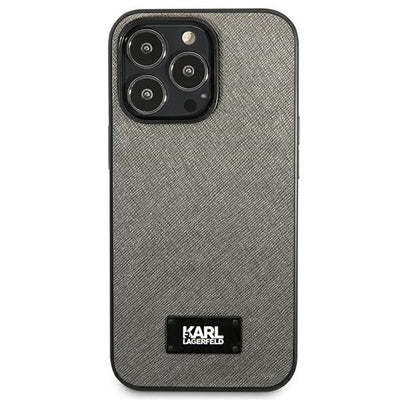 Karl Lagerfeld Saffiano Plaque case for iPhone 13 Pro / 13 6.1" - silver