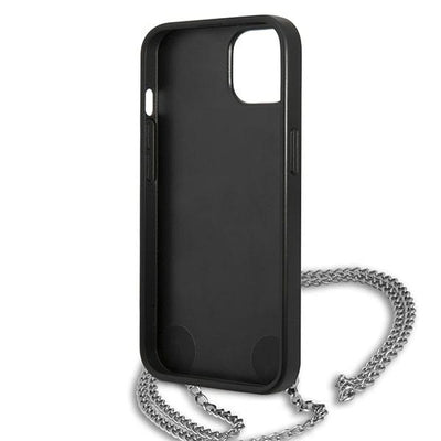 Karl Lagerfeld Leather Textured and Chain Case for iPhone 13 / 14 / 15 6.1" - Black