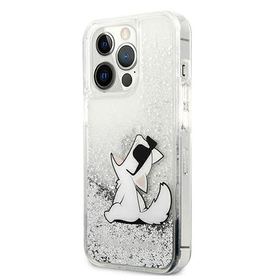 Karl Lagerfeld Liquid Glitter Choupette Fun case for iPhone 13 Pro Max 6.7" - silver