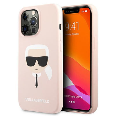 Karl Lagerfeld Silicone Karl`s Head Case for iPhone 13 Pro Max 6.7" - Light Pink