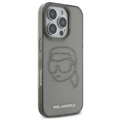 Karl Lagerfeld KLHCP16XHKHDCELK iPhone 16 Pro Max 6.9" black/black hardcase IML Rhinestones Karl Head