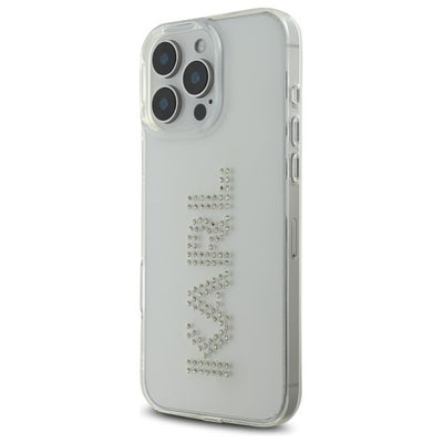 Karl Lagerfeld KLHCP16XHKLSTDCT iPhone 16 Pro Max 6.9" Clear Hard Case IML Rhinestones Logo