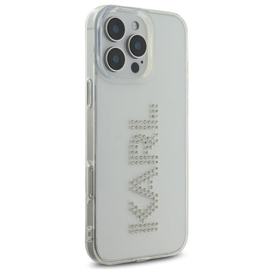 Karl Lagerfeld KLHCP16XHKLSTDCT iPhone 16 Pro Max 6.9" Clear Hard Case IML Rhinestones Logo