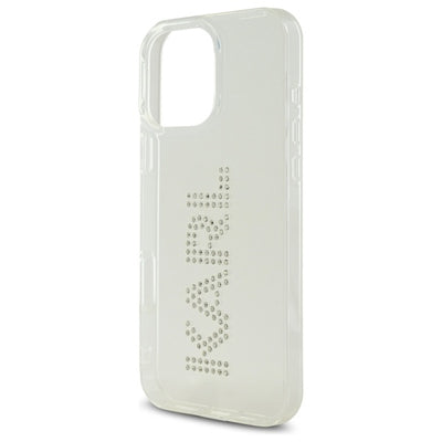Karl Lagerfeld KLHCP16XHKLSTDCT iPhone 16 Pro Max 6.9" Clear Hard Case IML Rhinestones Logo