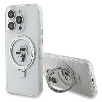 Karl Lagerfeld KLHMP15LHMRSKCH iPhone 15 Pro 6.1" white/white hardcase Ring Stand Karl&amp;Choupette MagSafe